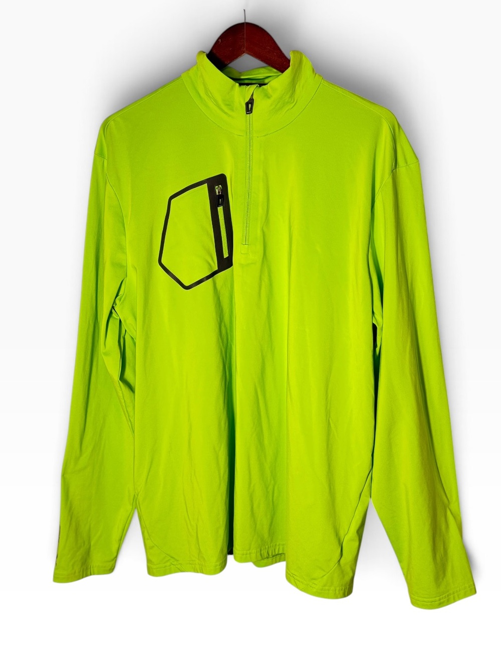 RLX Ralph Lauren Men’s XL Neon Green Quarter Zip Pullover Golf Activewear